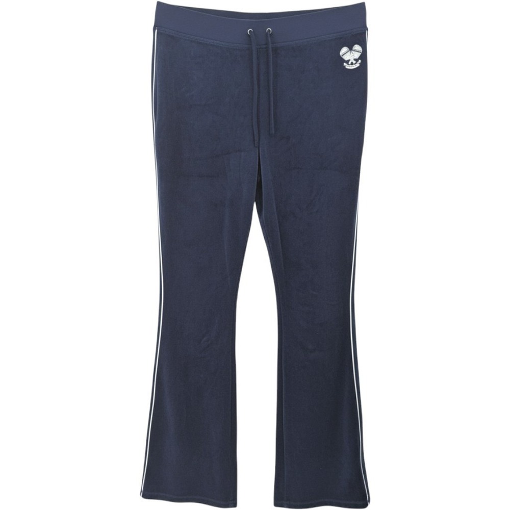 Juicy Couture Velour Pants Women XL Navy Blue Side Stripe Juicy Club Pickleball